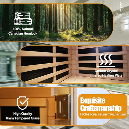 1 Person Infrared Sauna, 0-5 Mg Utra Low EMF Sauna with Door Heating Plate