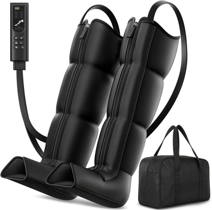 Leg Compression Massager, Full-Leg Compression Boots, Black Medium