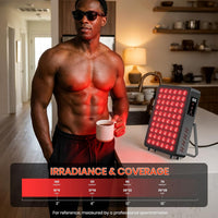 Red Light Therapy Panel, 660Nm Red & 850Nm near Infrared Light Therapy Device for Body Face with 60 Dual Chip Leds, Timer, Adjustable Stand & Hidden Handle,Upgraded High Power Red Light Therapy Device