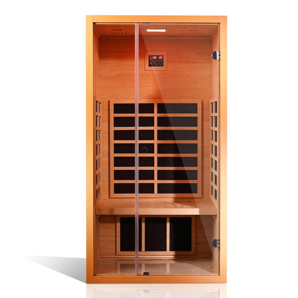 FAR Infrared Sauna Built for Home Wellness, Extendable Design, 6 Carbon Heaters, Hemlock Wood Construction